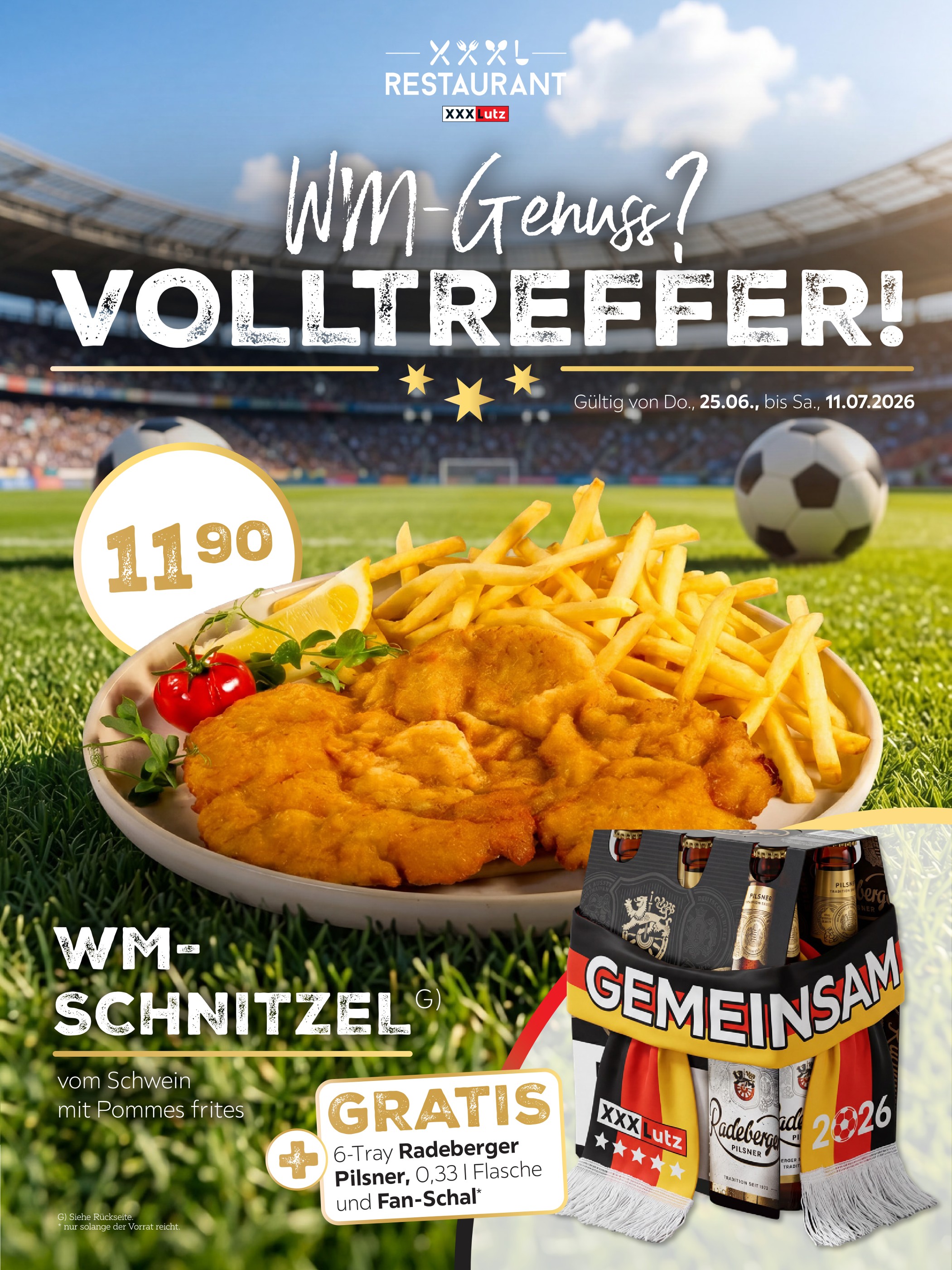 XXXLutz Prospekt für Scheeßel: „WM-Genuss? Volltreffer!”, 16 Seiten, 20.06.2026 - 11.07.2026